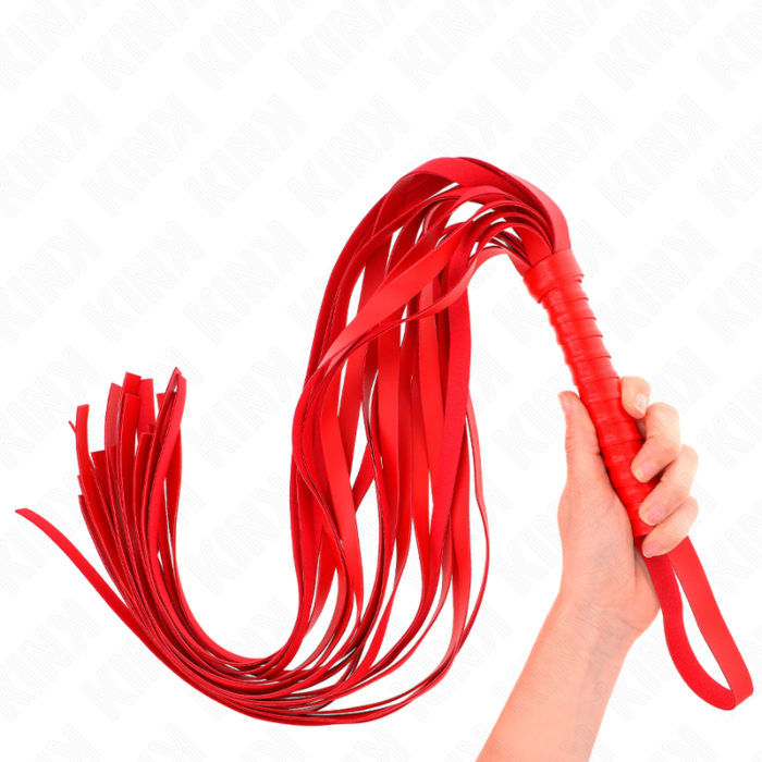 BDSM Whip KINK IMPACT & TOUCH Red Short Handle BDSM Whip KINK IMPACT & TOUCH Red Short Handle