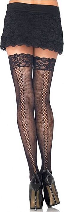 Leg avenue medias de red con costura trasera en red efecto remolino Leg avenue medias de red con costura trasera en red efecto remolino