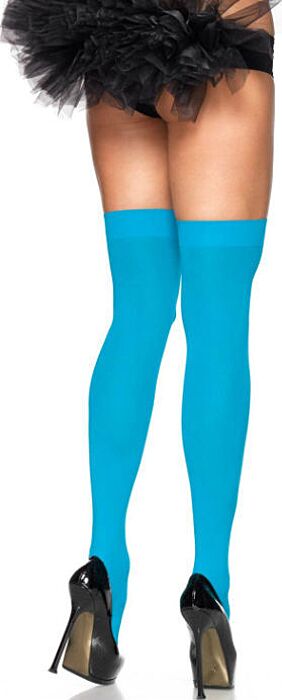 Leg avenue blue nylon opaque tights neon