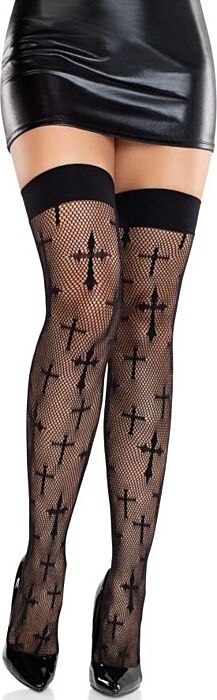 Thigh Highs Leg Avenue Worship Me Lace Black Thigh Highs Leg Avenue Worship Me Lace Black