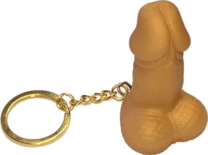 Funny Keyring Diablo Picante Gold Penis Shape