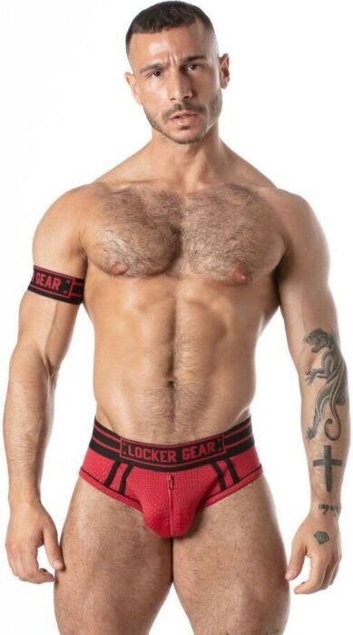 LOCKER GEAR Sport Mesh Jock Brief Red XL