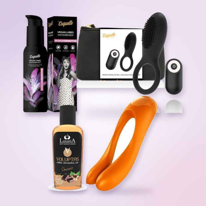 Premium couples kit with vibrating ring and finger vibrator