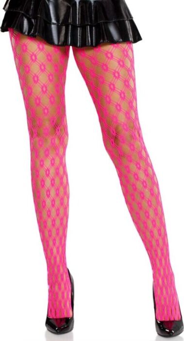 Leg Avenue Neon Pink Fishnet Tights - Bold Style