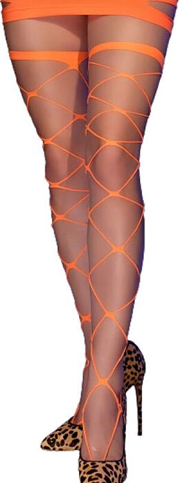 Cabaret Tights Chilirose CR 4706 Orange Openwork Cabaret Tights Chilirose CR 4706 Orange Openwork