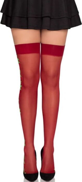 Leg Avenue Stockings 1957 Red Floral Lingerie