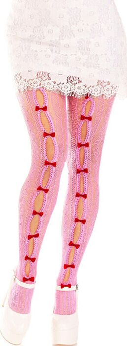 Leg Avenue Stockings Heart Cutouts Pink