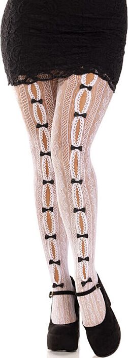 Leg Avenue Heart Cut-Out Tights with Bows Leg Avenue Heart Cut-Out Tights with Bows