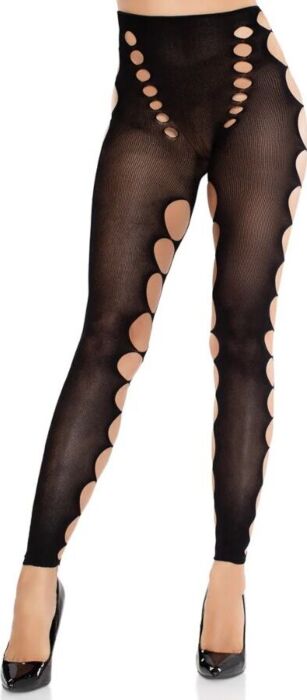 Opaque Tights Leg Avenue Black Open Toe Design Opaque Tights Leg Avenue Black Open Toe Design