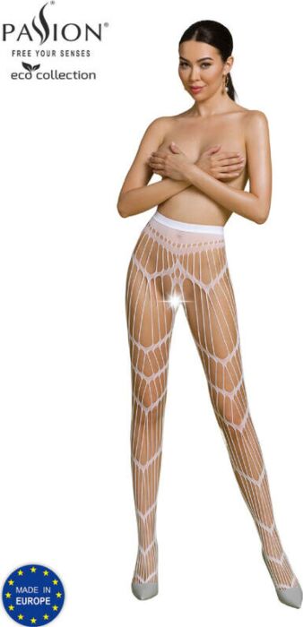 Bodystocking Passion Eco S006 White - Eco-Friendly Style