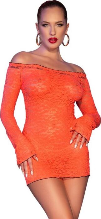Mini Dress Chilirose CR 4859 Neon Orange Elegance Mini Dress Chilirose CR 4859 Neon Orange Elegance