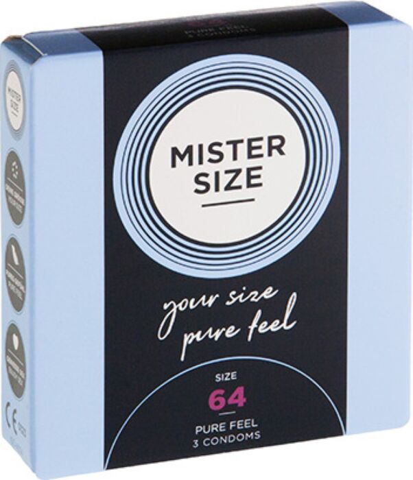 Mister size 64 (3 pack) - preservativos natural , latex