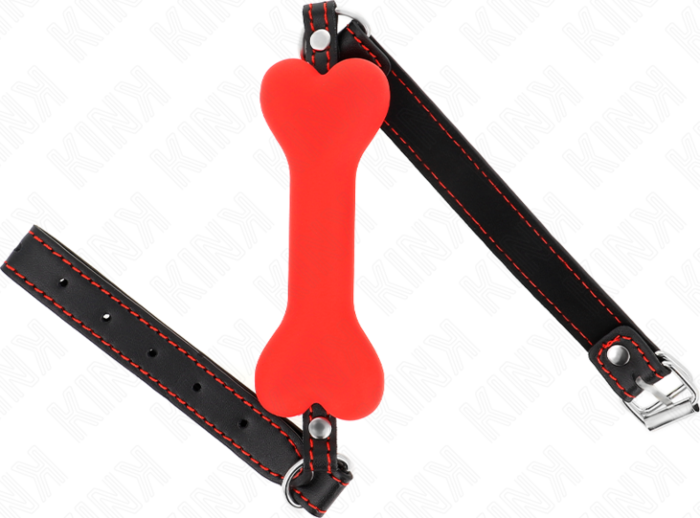 BDSM Gag KINK Bone 12cm Red - Ultimate Control