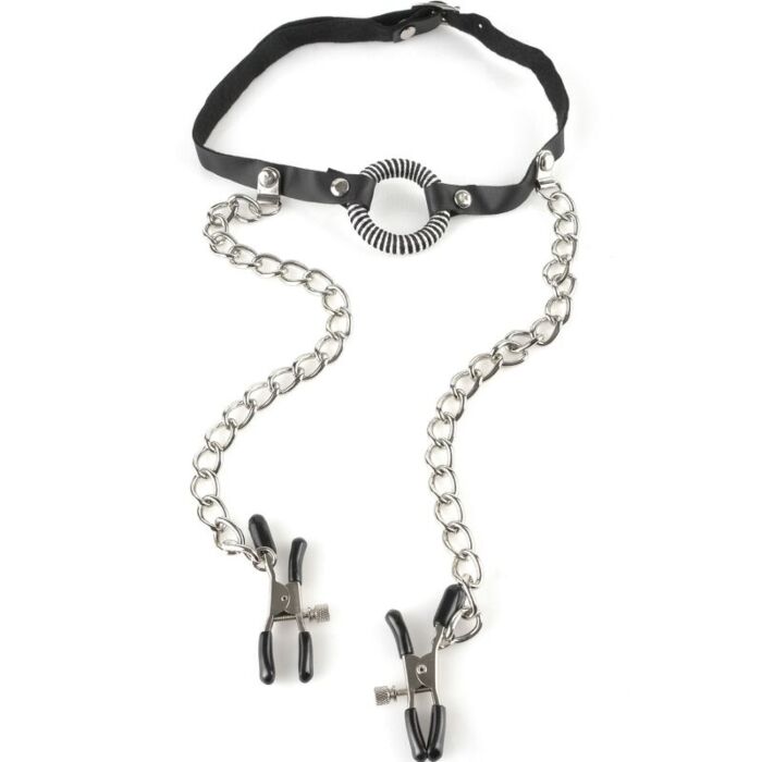 Gag with Nipple Clamps by Fetish Fantasy Series Gag with Nipple Clamps by Fetish Fantasy Series