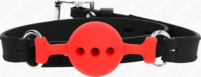 BDSM Gag KINK Red Silicone Adjustable 2cm Ball