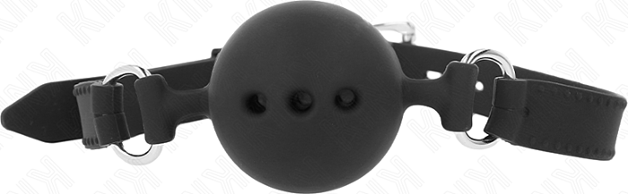 Ball Gag KINK Adjustable Black Silicone 2cm