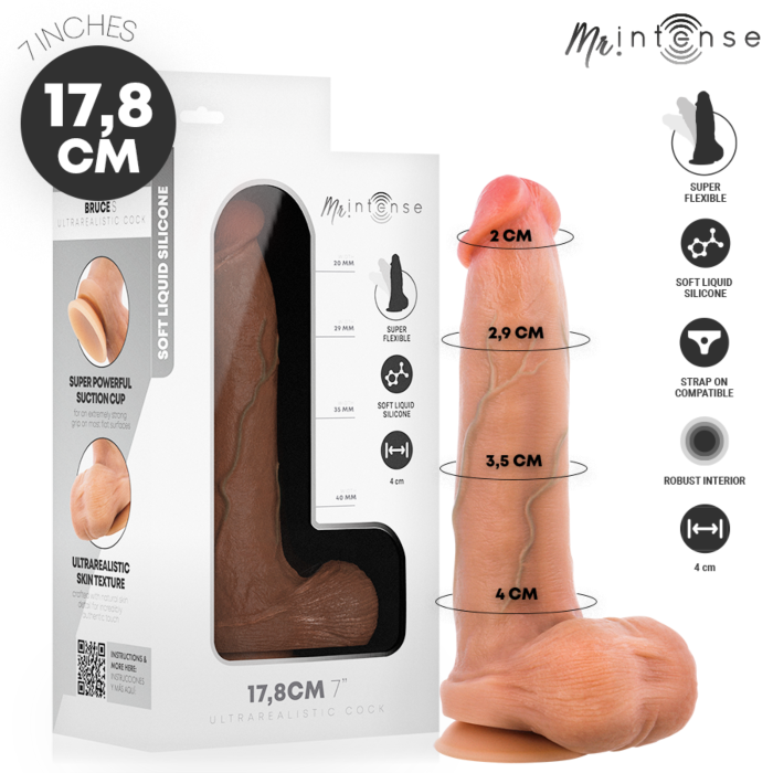 Dildo MR. INTENSE Bruce S with Testicles 17.8 cm Dildo MR. INTENSE Bruce S with Testicles 17.8 cm