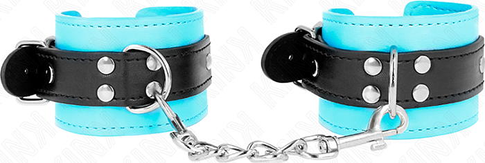 BDSM Restraints KINK Adjustable Blue Wrist Cuffs BDSM Restraints KINK Adjustable Blue Wrist Cuffs