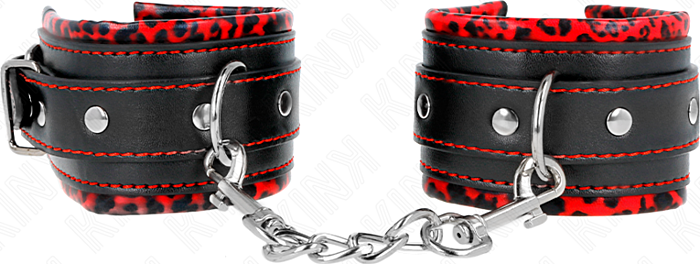 BDSM Wrist Restraints KINK Adjustable Red/Black