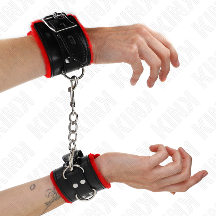 BDSM Wrist Restraints KINK Red & Black Adjustable