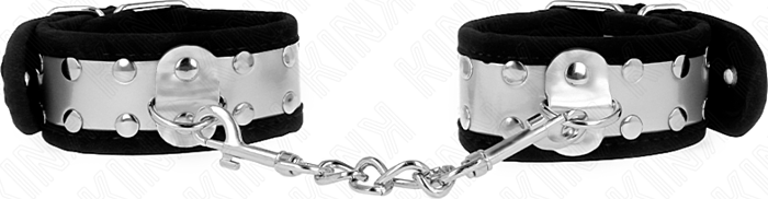 BDSM Wrist Restraints KINK Black/Silver Stylish Design BDSM Wrist Restraints KINK Black/Silver Stylish Design