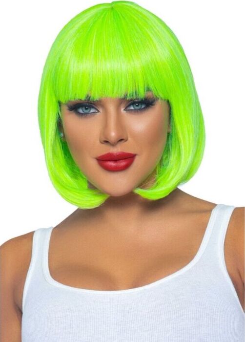 Wig Leg Avenue Neon Green Bob Short Cut Wig Leg Avenue Neon Green Bob Short Cut