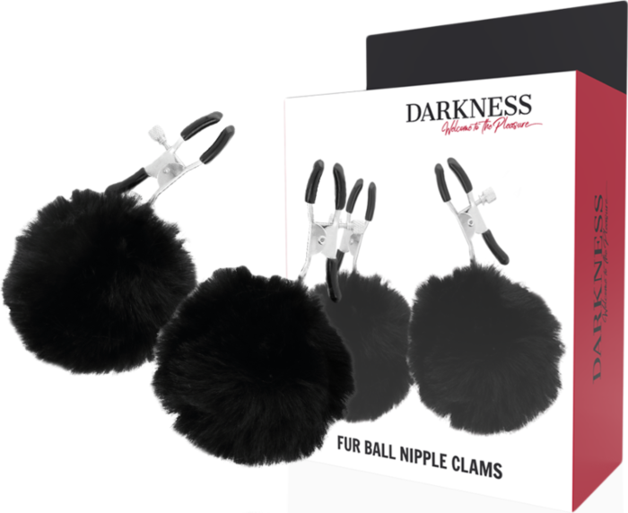 Nipple Clamps Darkness Sensations with Pom Poms Nipple Clamps Darkness Sensations with Pom Poms