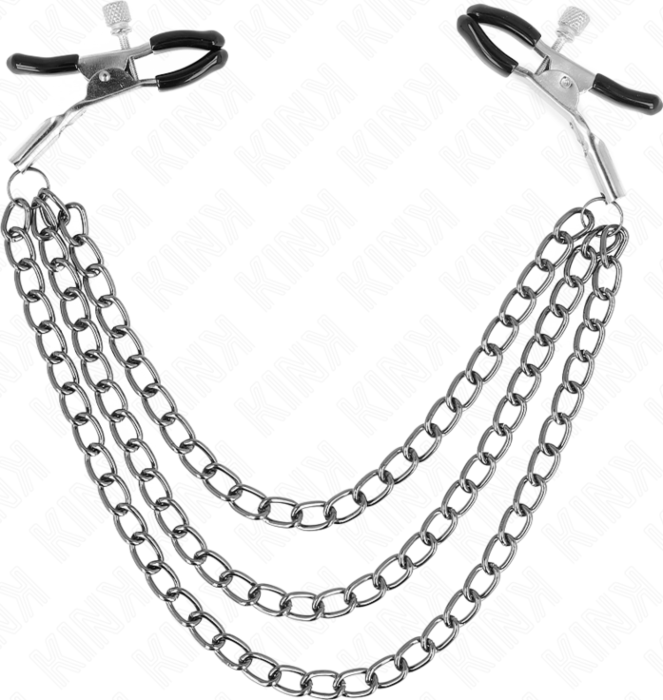 Nipple Clamps KINK Triple Chain Black 28cm Nipple Clamps KINK Triple Chain Black 28cm