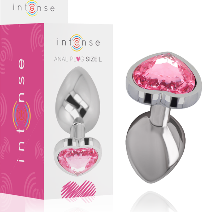 Aluminum Pink Heart Anal Plug - Intense