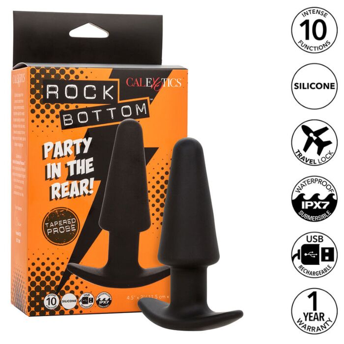 Calexotics Rock Bottom Tapered Anal Plug with 10 Vibrations