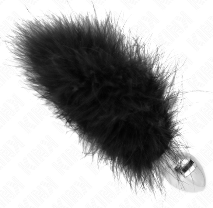 Anal Plug KINK Stainless Steel with Feather 11cm