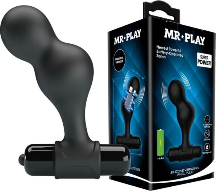 Black Vibrating Butt Plug