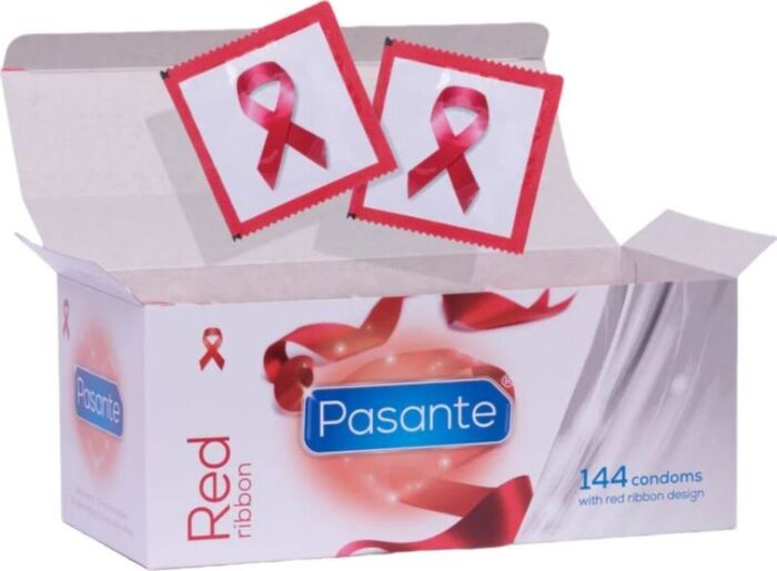 Condoms Pasante Red Ribbon 144 Pack - Natural Feel Condoms Pasante Red Ribbon 144 Pack - Natural Feel