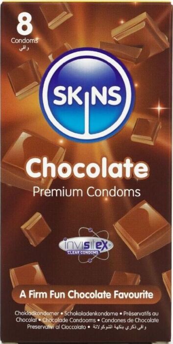Skins Condoms Chocolate 8 Pack Premium Pleasure