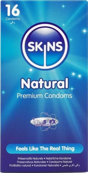 Premium Condoms Skins Natural Pack 16 - Discreet & Comfortable