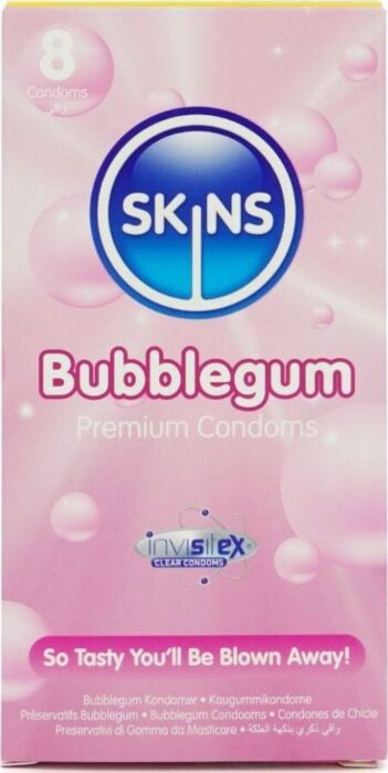Condoms Skins Premium Bubblegum Flavour Pack 8