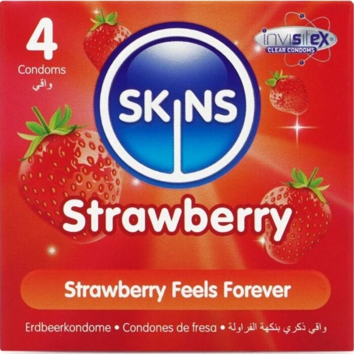 Condoms SKINS Strawberry Premium Pack 4 Condoms SKINS Strawberry Premium Pack 4