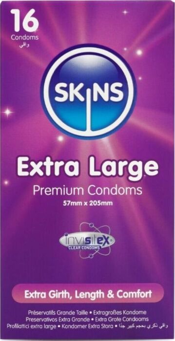 Skins Extra Large Condoms 16 Pack - Premium Fit