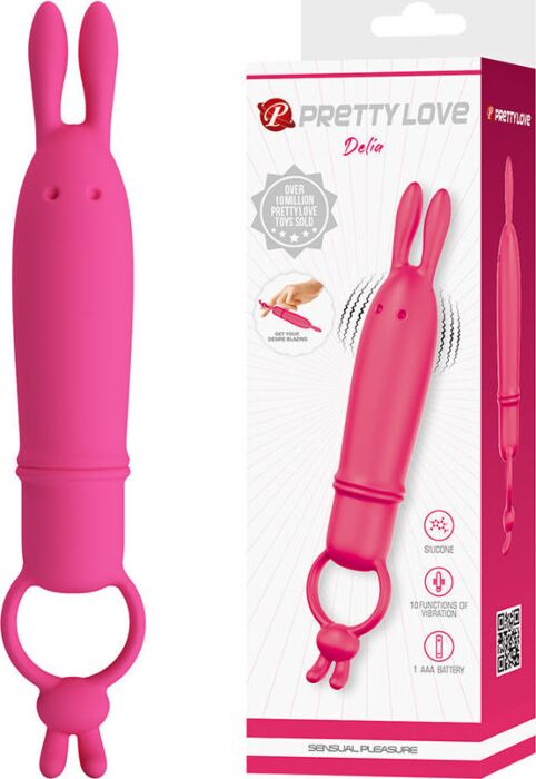 Vibrator Pretty Love Delia with Ring for Secure Grip Vibrator Pretty Love Delia with Ring for Secure Grip