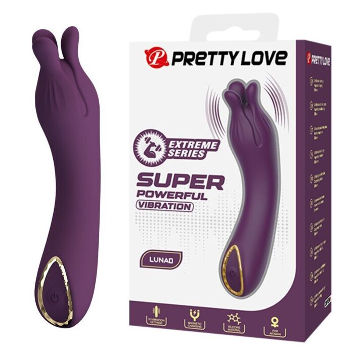 Vibrator High Tech Lunao with Flexible Dual-Tip Head Vibrator High Tech Lunao with Flexible Dual-Tip Head