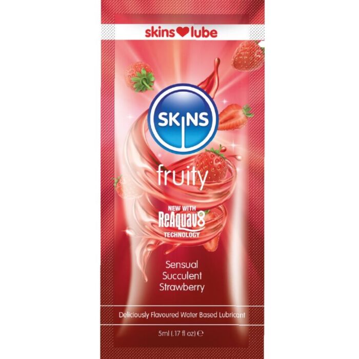 Lubricant SKINS Fruity Strawberry Single Dose 5ml Lubricant SKINS Fruity Strawberry Single Dose 5ml