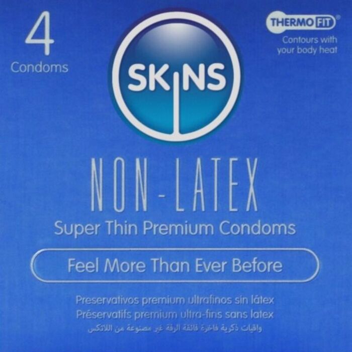 Condoms Skins Non-Latex Pack of 4 for Sensitive Skin Condoms Skins Non-Latex Pack of 4 for Sensitive Skin
