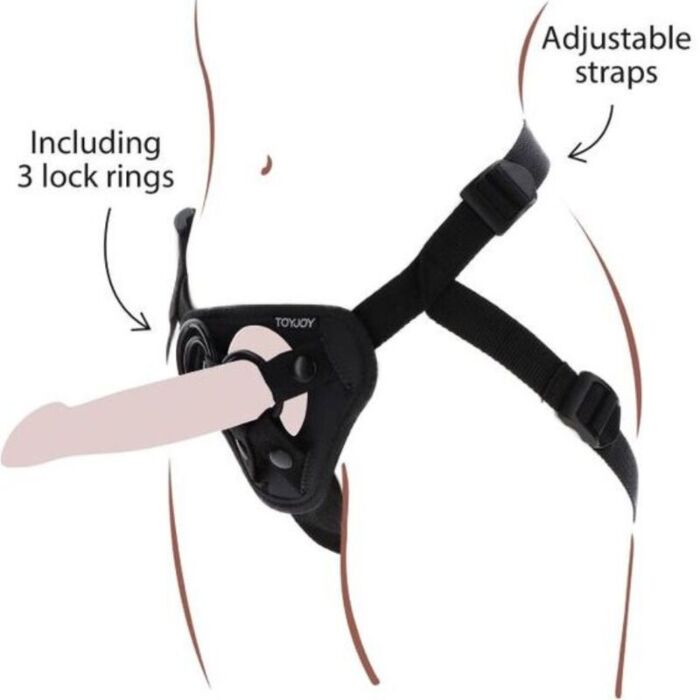 Strap-On Harness Get Real Black Comfortable Fit