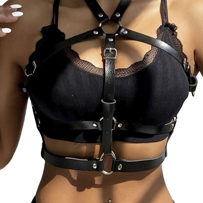 Body Harness SUBBLIME FETISH Leather Ring Chest Harness One Size Body Harness SUBBLIME FETISH Leather Ring Chest Harness One Size