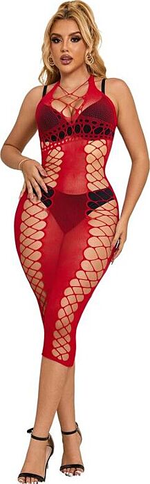 Long Red Mesh Dress Sublime 952327 Seductive Style