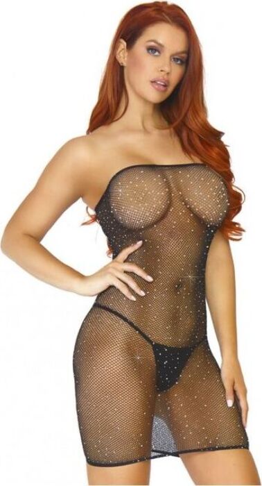 Leg Avenue Crystalised Fishnet Convertible Tube Dress Leg Avenue Crystalised Fishnet Convertible Tube Dress