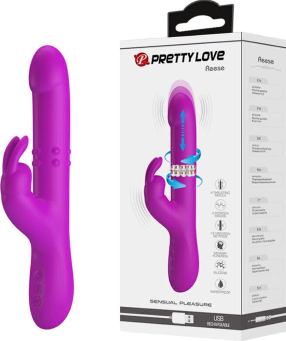 Vibrator Pretty Love Reese Rabbit Rotating Purple