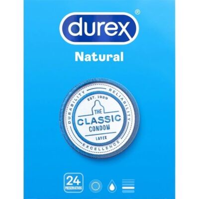 Durex Natural Condoms, 24 Units