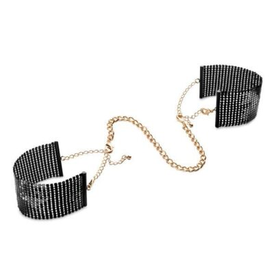 Black Metal Mesh Handcuffs Nightshade