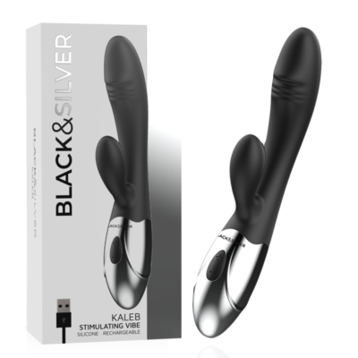 Rabbit Vibrator Black&Silver Kaleb Powerful Vibe